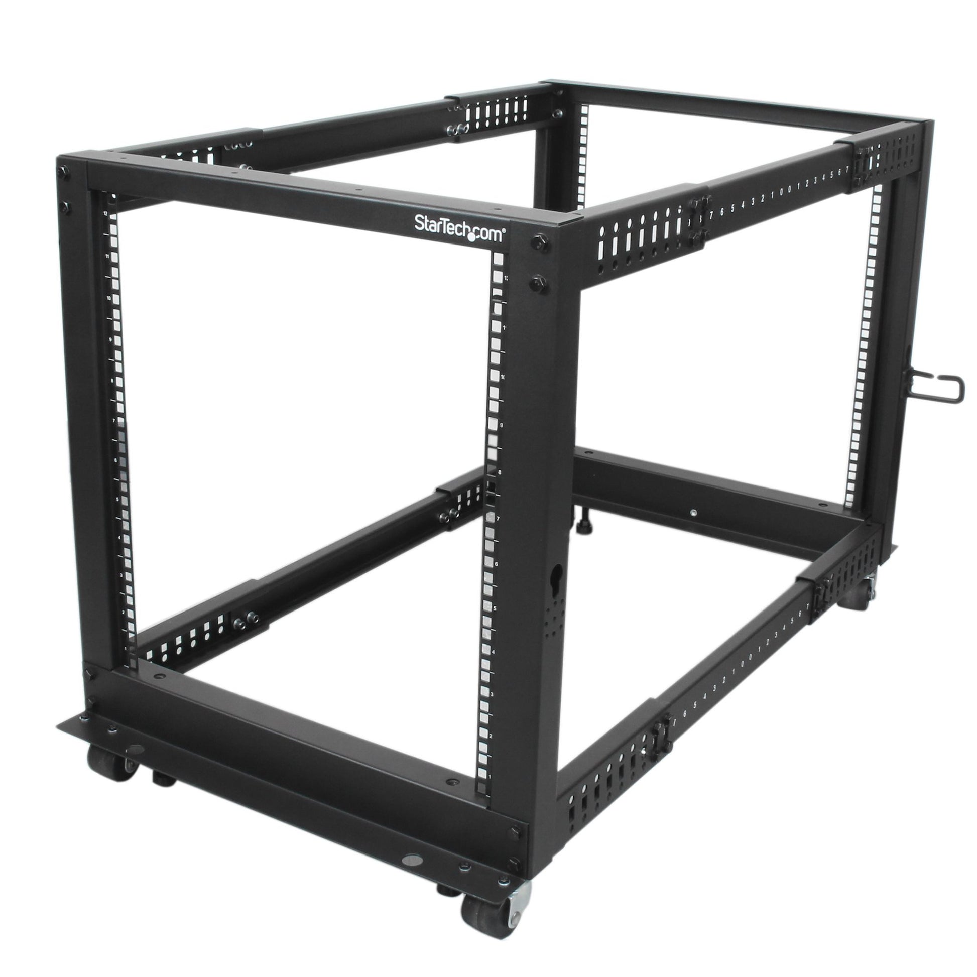 StarTech.com 12U 4-Post Server Rack, 19in Open Frame Rack with 40in (101cm) Mounting Depth and 1200lb (544kg) Weight Capacity, Mobile or Floor Mount IT Rack product image