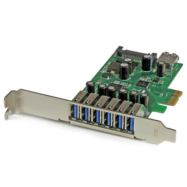 StarTech.com 7-Port PCI Express USB 3.0 Card - 5Gbps - Standard and Low-Profile Design - TAA product image