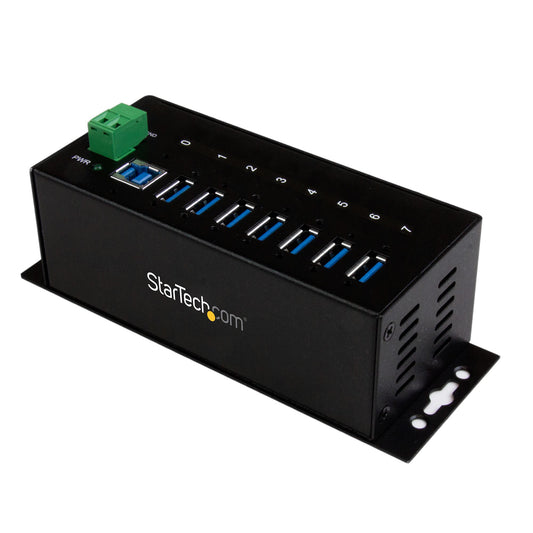 StarTech.com 7-Port USB 3.0 Hub (5Gbps) - Metal Industrial USB-A Hub with ESD Protection & 350W Surge Protection - Din Rail, Wall or Desk Mountable - TAA Compliant USB Expander Hub product image