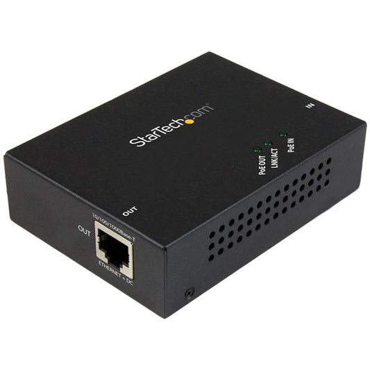 StarTech.com 1-Port Gigabit PoE+ Extender - 802.3at and 802.3af - 100 m (330 ft) - TAA product image