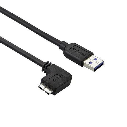 StarTechSlim Micro USB 3.0 Cable - M/M - Left-Angle Micro-USB - 0.5m (20in)
