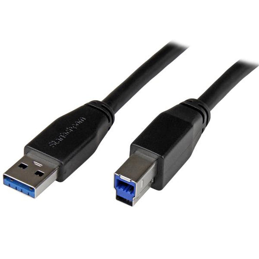 StarTech.com Active USB 3.0 (5Gbps) USB-A to USB-B Cable - M/M - 5m (15ft) - TAA product image