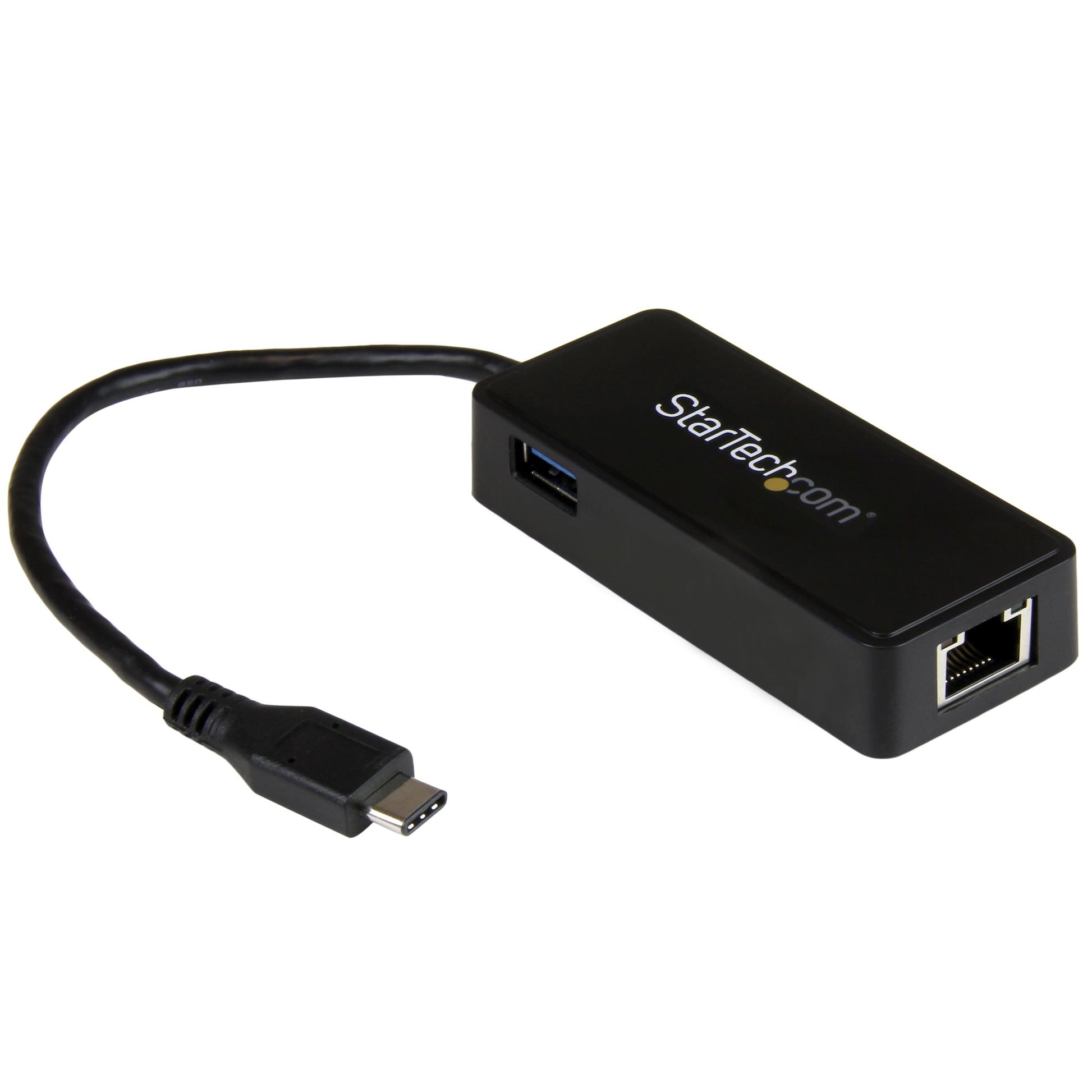StarTech.com USB-C to Gigabit Network Adapter with Extra USB 3.0 Port - Black product image