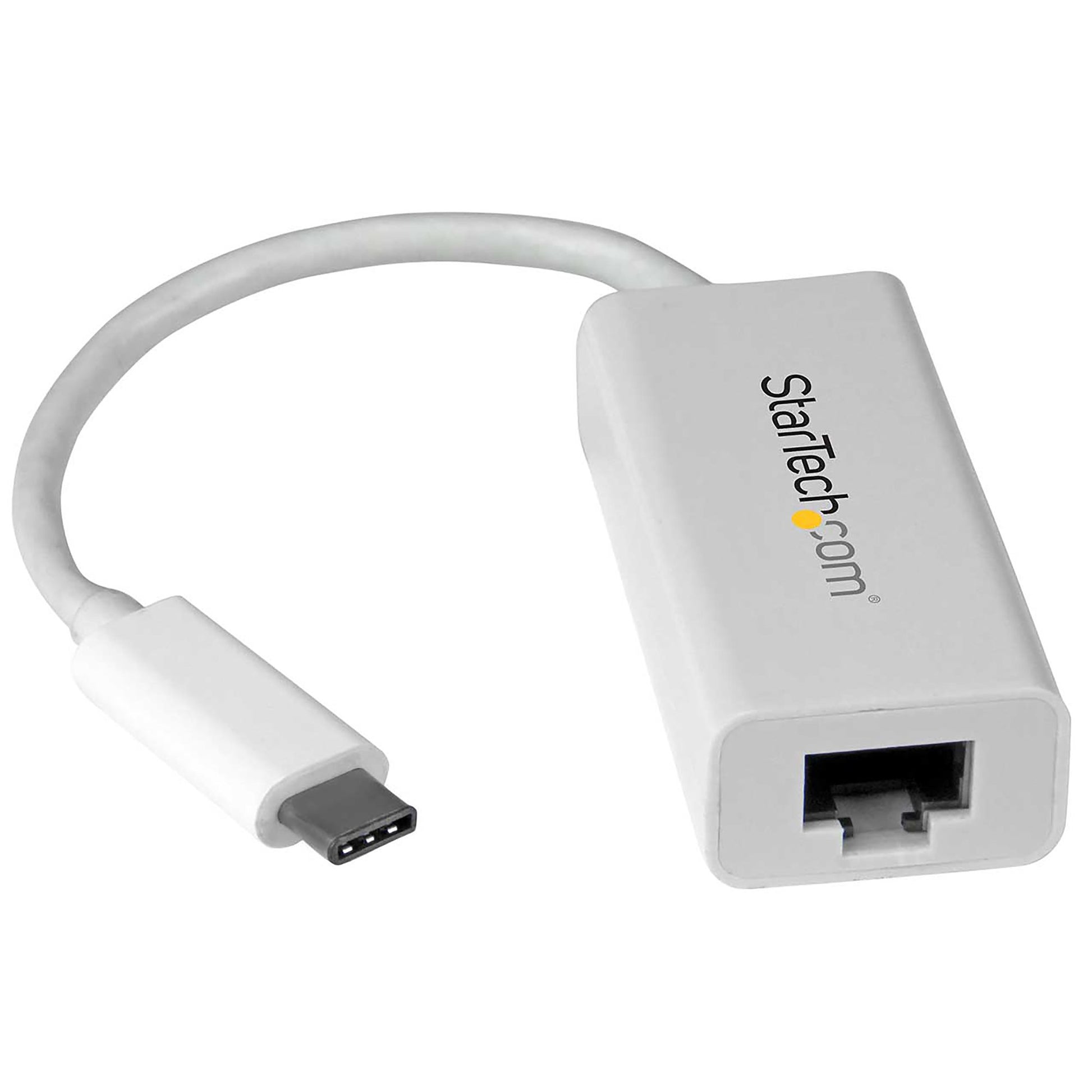 StarTech.com USB-C to Gigabit Ethernet Adapter, White, Thunderbolt 3 Compatible, Windows & Mac, RJ45 LAN Network Converter product image