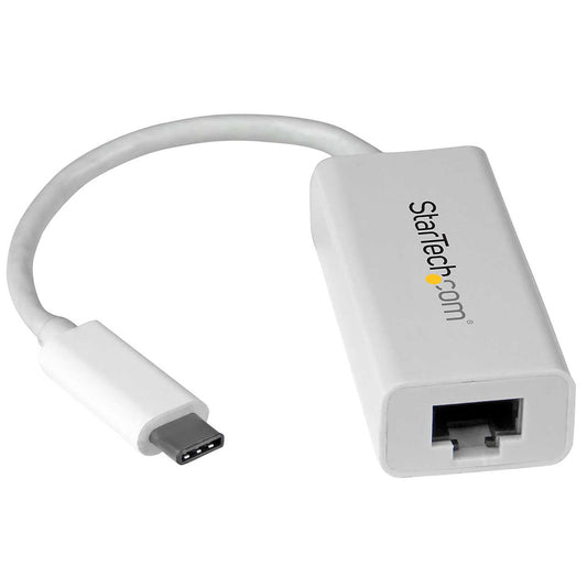 StarTech.com USB-C to Gigabit Ethernet Adapter, White, Thunderbolt 3 Compatible, Windows & Mac, RJ45 LAN Network Converter product image