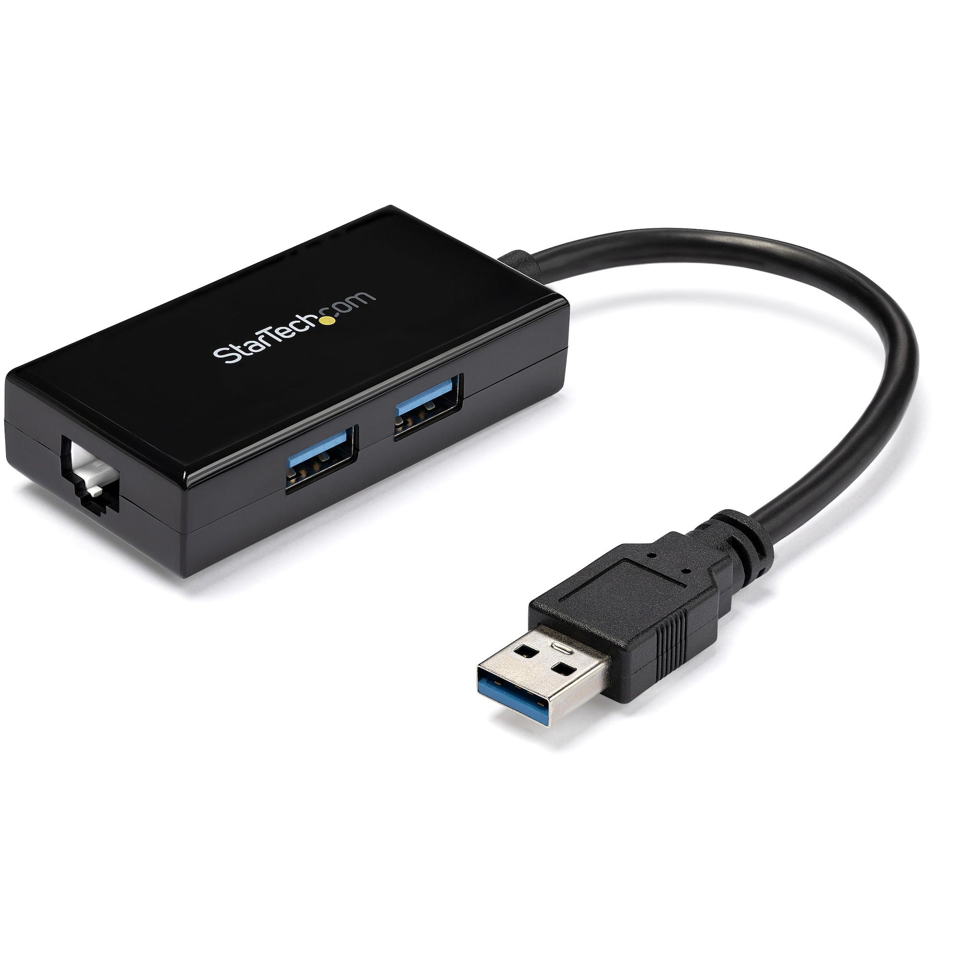 StarTech.com USB to Ethernet Adapter, USB 3.0 to 10/100/1000 Gigabit Ethernet LAN Converter for Laptops, 11.8in/30cm Attached Cable, USB to RJ45 Adapter, NIC Adapter, USB Network Adapter product image