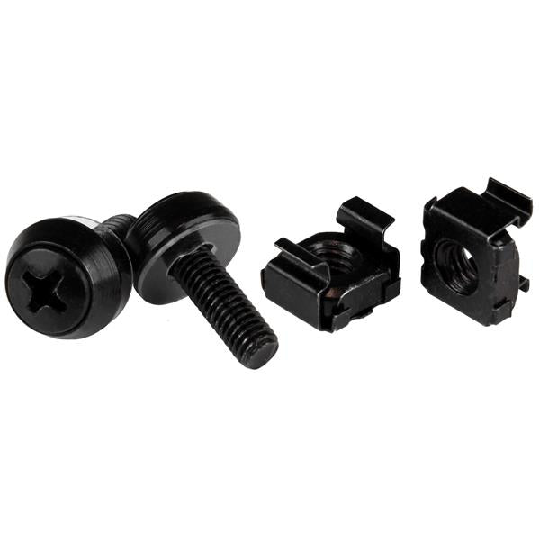 StarTech.com 100-Pack M5 12mm Screws, Square Hole Cage Nuts and Installation Tool, Hardware Mounting Kit for 19" or 10" Server Racks, Cabinets and Enclosures, Black - TAA product image