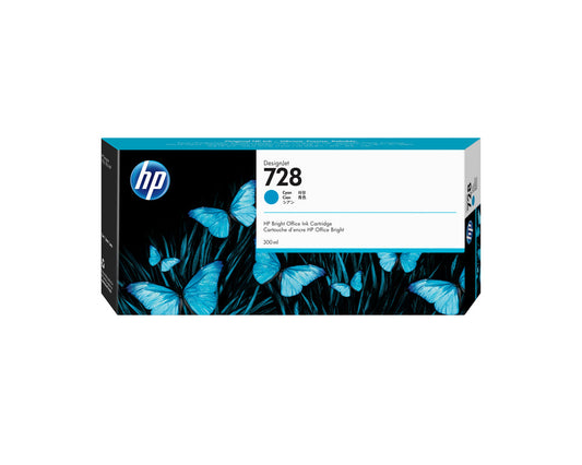 HP 728 300-ml Cyan DesignJet Ink Cartridge