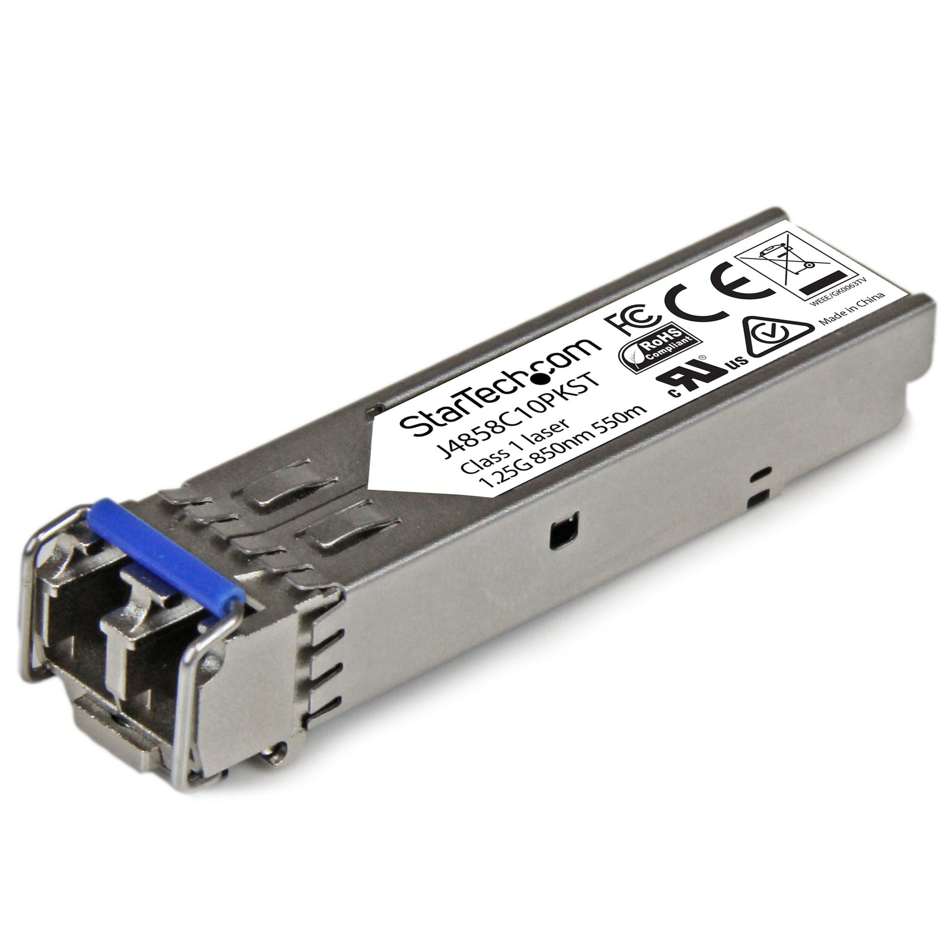 StarTech.com 10 pack HPE J4858C Compatible SFP Module - 1000BASE-SX - 1GbE Multi Mode Fiber Optic Transceiver - 1GE Gigabit Ethernet SFP - LC 550m - 850nm - DDM HPE 1400, 1700, 1820 product image