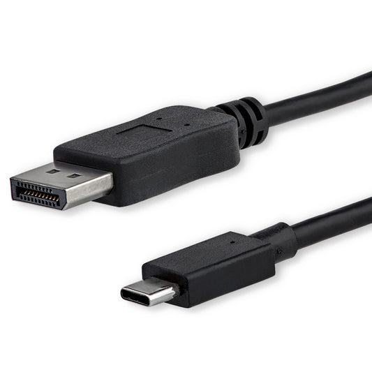 StarTech.com 3.3ft (1m) USB C to DisplayPort 1.2 Cable 4K 60Hz - USB-C to DisplayPort Adapter Cable - HBR2 - USB Type-C DP Alt Mode to DP Monitor Video Cable - Works with Thunderbolt - Black product image