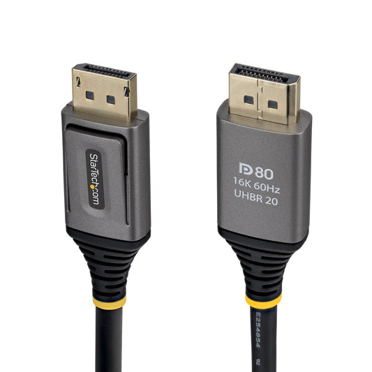 StarTech.com 2m DisplayPort 2.1 Cable, VESA Certified DP80 DisplayPort Cable, Uncompressed 10K/8K 60Hz, 16K 60Hz/8K 240Hz w/DSC 1.2a, DP 2.1 Monitor Cord - StarTech.com