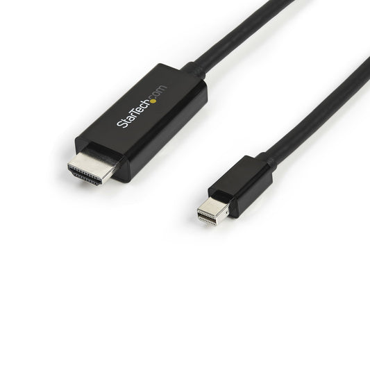 StarTech10ft (3m) Mini DisplayPort to HDMI Cable - 4K 30Hz Video - mDP to HDMI Adapter Cable - Mini DP or Thunderbolt 1/2 Mac/PC to HDMI Monitor/Display - mDP to HDMI Converter Cord