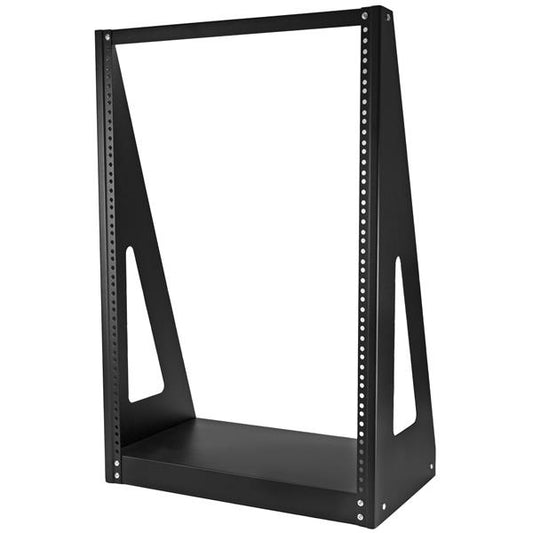 StarTech.com 16U 2-Post Open Frame Desktop Server Rack, 19in Compact Space-Saving Floor IT Rack with 350lb (160kg) Weight Capacity product image
