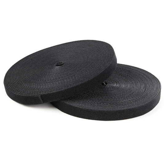StarTech.com 25ft (7.6m) Hook and Loop Roll, Black, Cut-to-Size Reusable Cable Ties, Bulk Industrial Wire Fastener Tape, Adjustable Fabric Wraps, Reusable Self Gripping Cable Management Str… product image