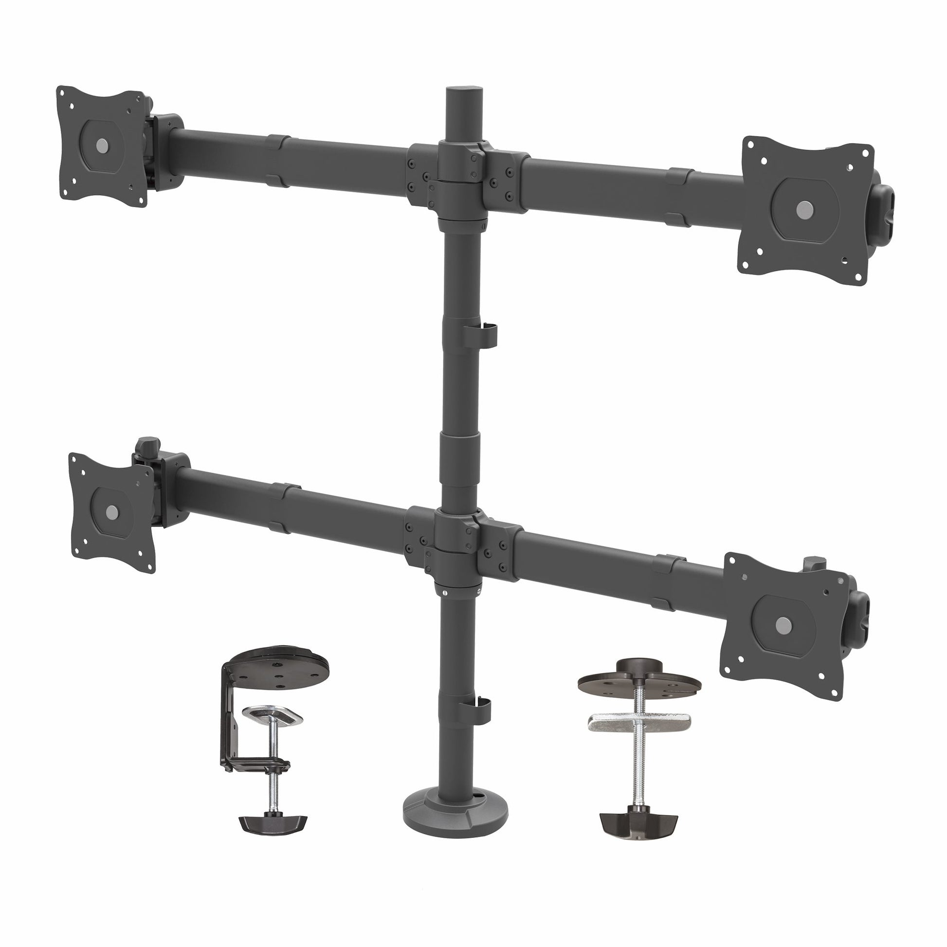 StarTech.com Desk Mount Quad Monitor Arm - Ergonomic VESA 4 Monitor Mount 2x2 up to 27" (17.6lb/8kg) - Articulating & Height Adjustable Pole Mount - Tilt/Swivel/Rotate LCD/LED Screen - Desk… product image