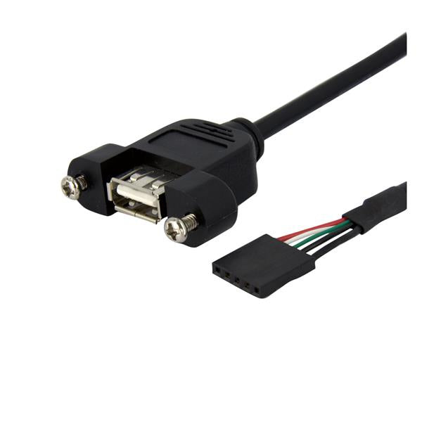 StarTech.com 3 ft Panel Mount USB Cable - USB A to Motherboard Header Cable F/F product image