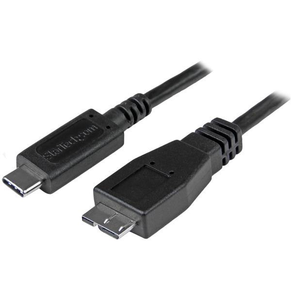 StarTech.com 1.6ft (50cm) USB-C to Micro USB-B Cable, USB 10Gbps, Data Cord, 3A, USB C to Micro-B Data Transfer Cable product image