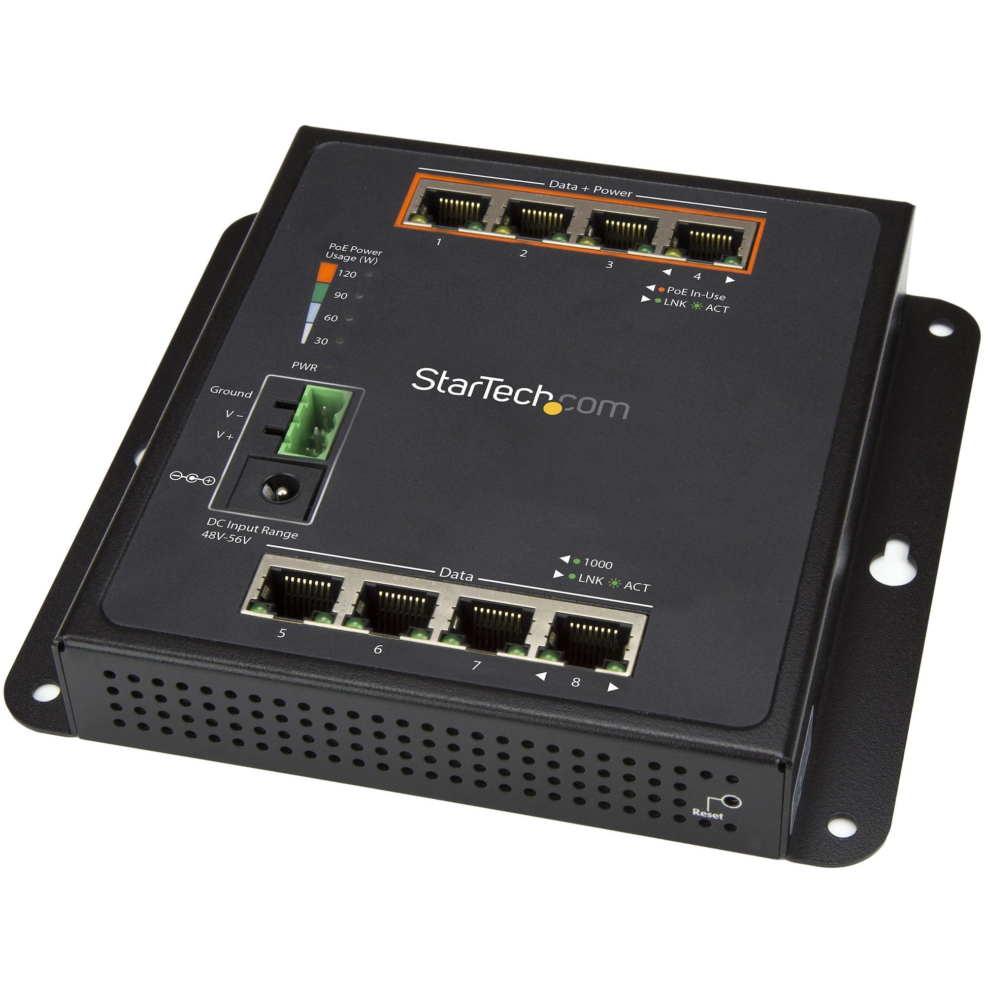 StarTech.com Industrial 8 Port Gigabit PoE Switch - 4 x PoE+ 30W - Power Over Ethernet - Hardened GbE Layer/L2 Managed Switch - Rugged High Power Gigabit Network Switch IP-30/-40C to +75C -… product image