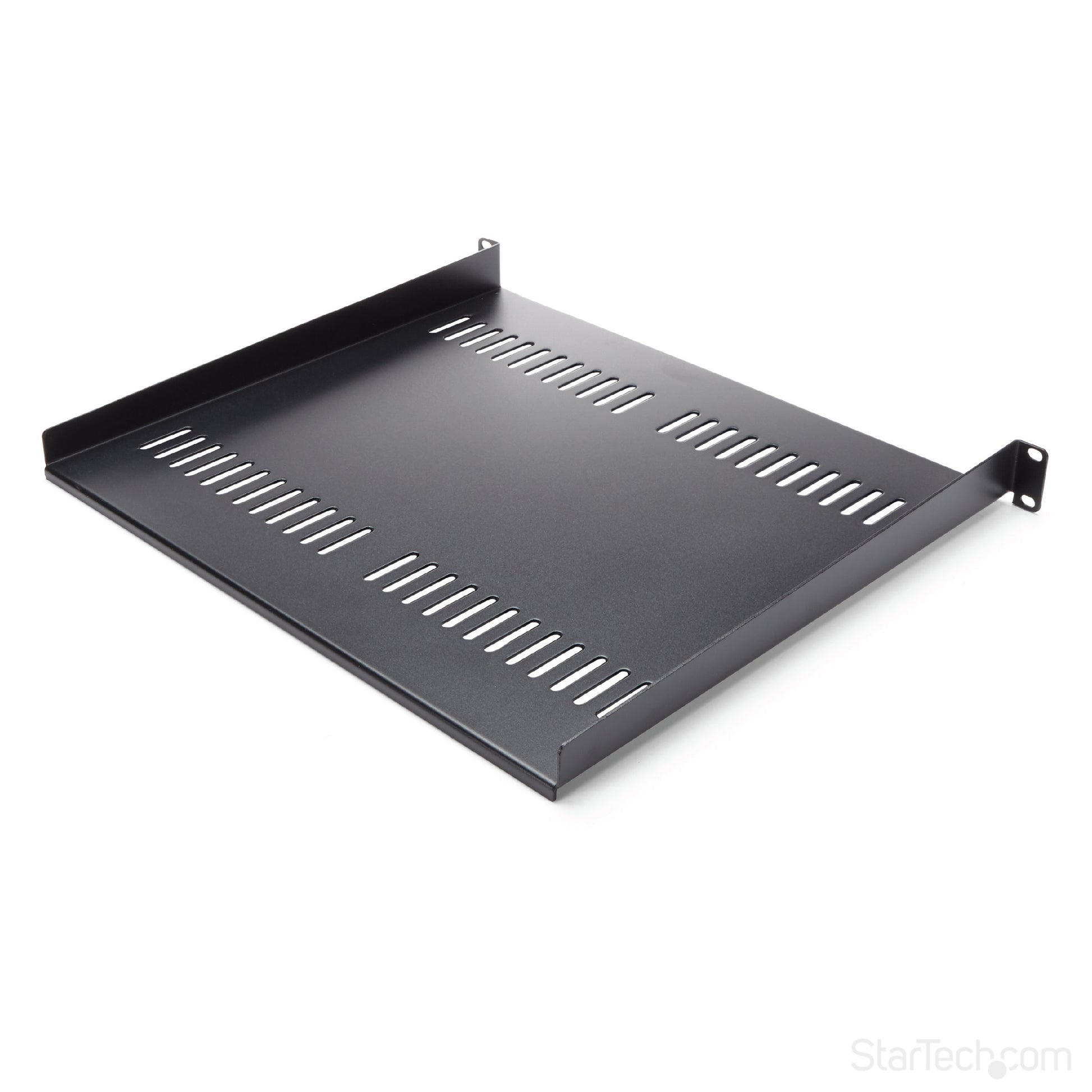 StarTech.com 1U Server Rack Shelf - Universal Vented Rack Mount Cantilever Tray for 19" Network Equipment Rack & Cabinet - Heavy Duty Steel – Weight Capacity 44lb/20kg - 16" Deep Shelf, Bla… product image