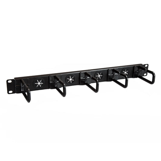 StarTech 1U 19" Cable Management Organizer - D Ring Hook Network/Server Rack Cord Manager - Data Center Horizontal Wire Panel with Passthrough Holes w/Mounting HW - EIA/ECA-310-E