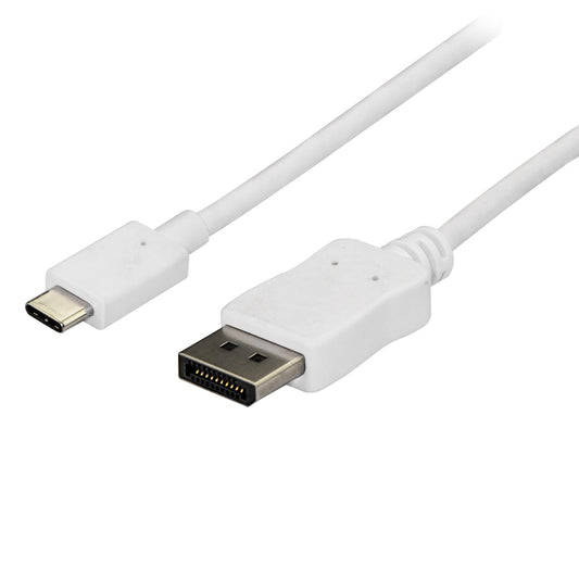 StarTech 6ft/1.8m USB C to DisplayPort 1.2 Cable 4K 60Hz - USB-C to DisplayPort Adapter Cable HBR2 - USB Type-C DP Alt Mode to DP Monitor Video Cable - Works w/ Thunderbolt 3 - White