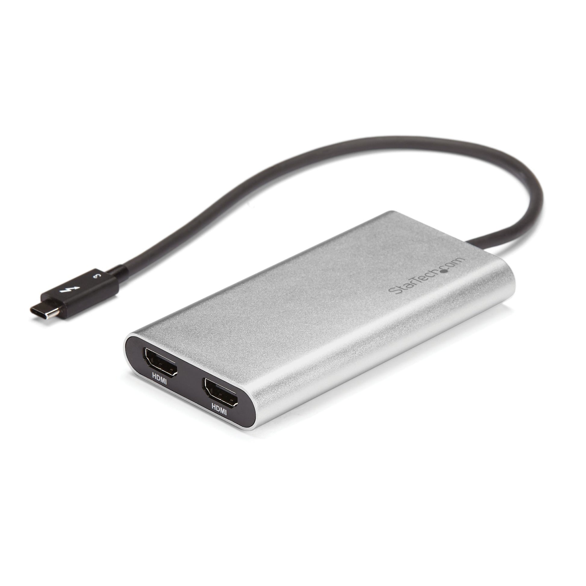 StarTech.com Thunderbolt to Dual HDMI 2.0 Adapter, Dual 4K 60Hz Thunderbolt to HDMI Converter, 2x HDMI Monitor Video Display Adapter, Thunderbolt Certified - Mac & Windows product image