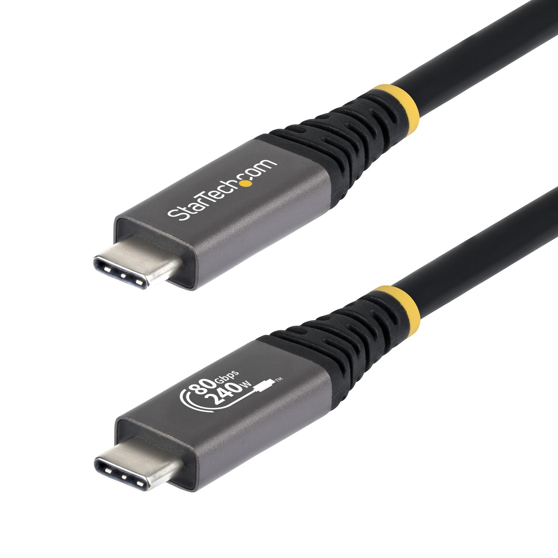 StarTech.com 1m (3ft) USB4 Cable, 80Gbps, USB-IF Certified USB-C Cable, 240W PD, 8K 120Hz/4K 240Hz DP2.1 DP80, TPE Jacket, Thunderbolt 4 Compatible - Black USB-C Cord product image