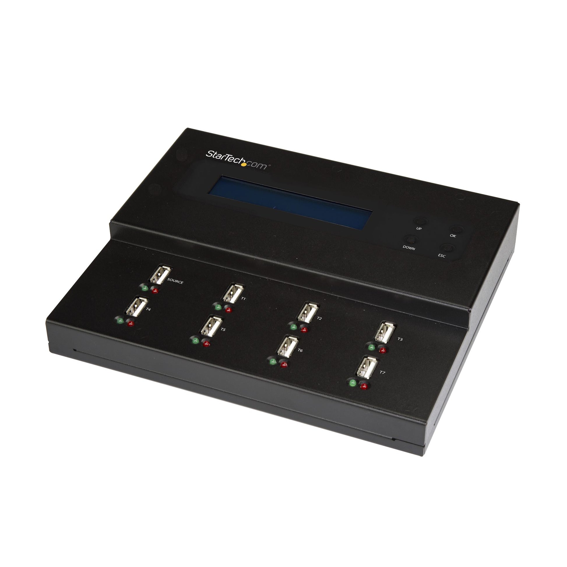 StarTech.com Standalone 1 to 7 USB Thumb Drive Duplicator and Eraser, Multiple USB Flash Drive Copier, System and File and Whole-Drive Copy at 1.5 GB/min, Single and 3-Pass Erase, LCD Displ… product image