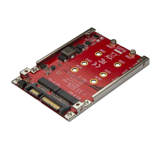 StarTech.com M.2 to SATA Adapter for M.2 SATA SSDs, Dual Slot M2 Drive Host Adapter/Converter with RAID Support, 2.5-Inch Drive Form Factor, TAA product image