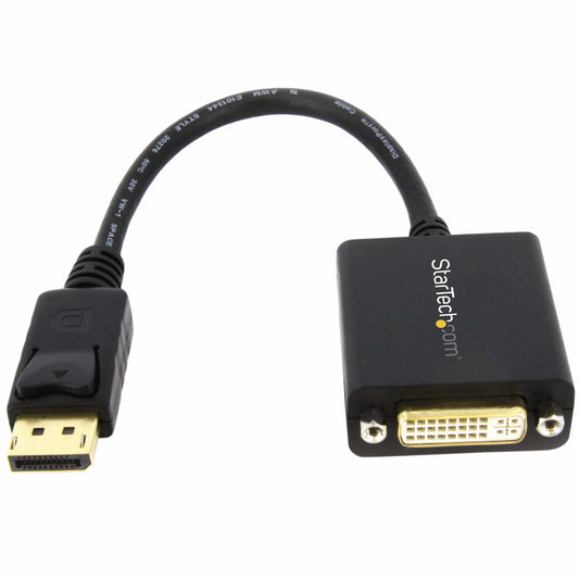 StarTech.com DisplayPort to DVI Adapter - DisplayPort to DVI-D Adapter Video Converter 1080p - DP 1.2 to DVI Monitor/Display Cable Adapter Dongle - DP to DVI Adapter - Latching DP Connector product image