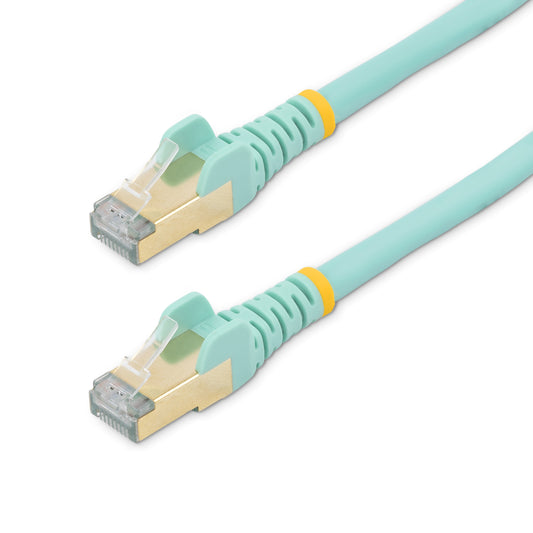 StarTech.com 5m CAT6a Ethernet Cable - 10 Gigabit Shielded Snagless RJ45 100W PoE Patch Cord - 10GbE STP Network Cable w/Strain Relief - Aqua Individually Tested/Wiring is UL Certified/TIA product image