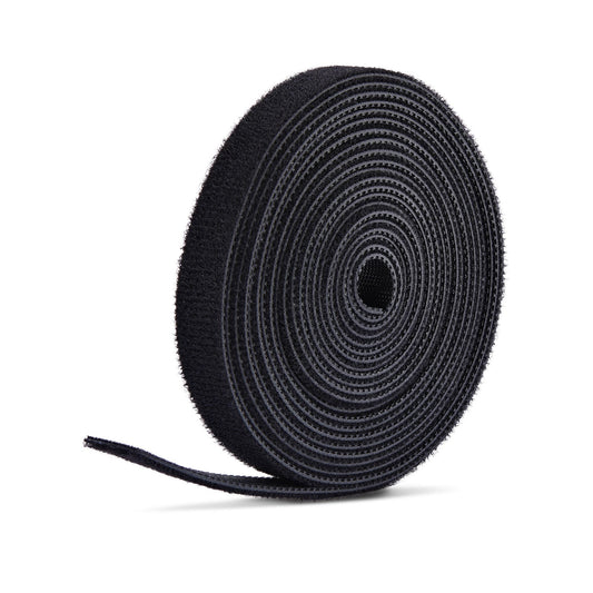 StarTech.com 75ft (22.8m) Hook and Loop Roll, 0.5in Wide, Black, Cut-to-Size Reusable Cable Ties, Fastener Tape, Adjustable Fabric Wraps, Bulk Roll - StarTech.com