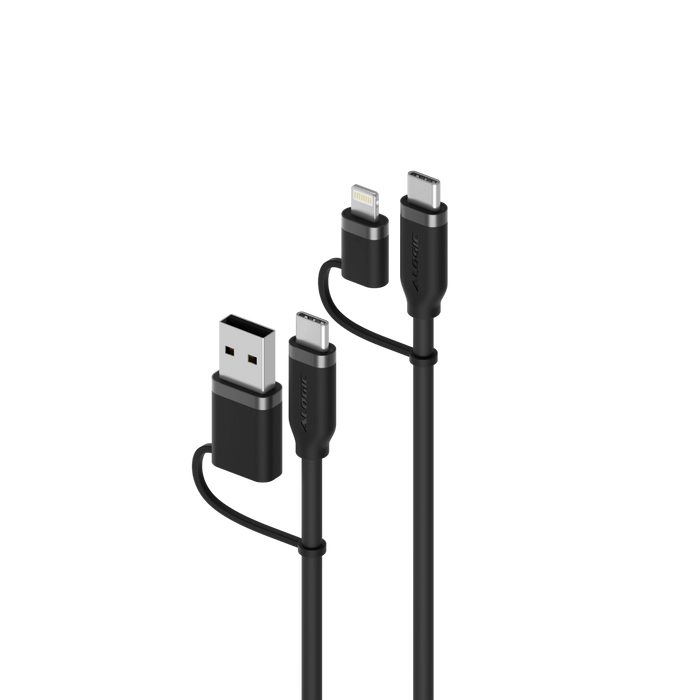 ALOGIC 4-IN-1 UNIVERSAL CHARGING CABLE 1.5M BK (ELSI4IN1U2BK1.5)
