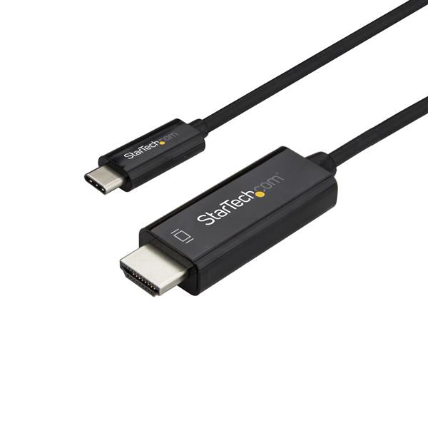 StarTech.com 6.6ft (2m) USB C to HDMI Cable - 4K 60Hz USB Type C to HDMI 2.0 Video Adapter Cable - Thunderbolt Compatible - Laptop to HDMI Monitor/Display - DP 1.2 Alt Mode HBR2 - Black product image