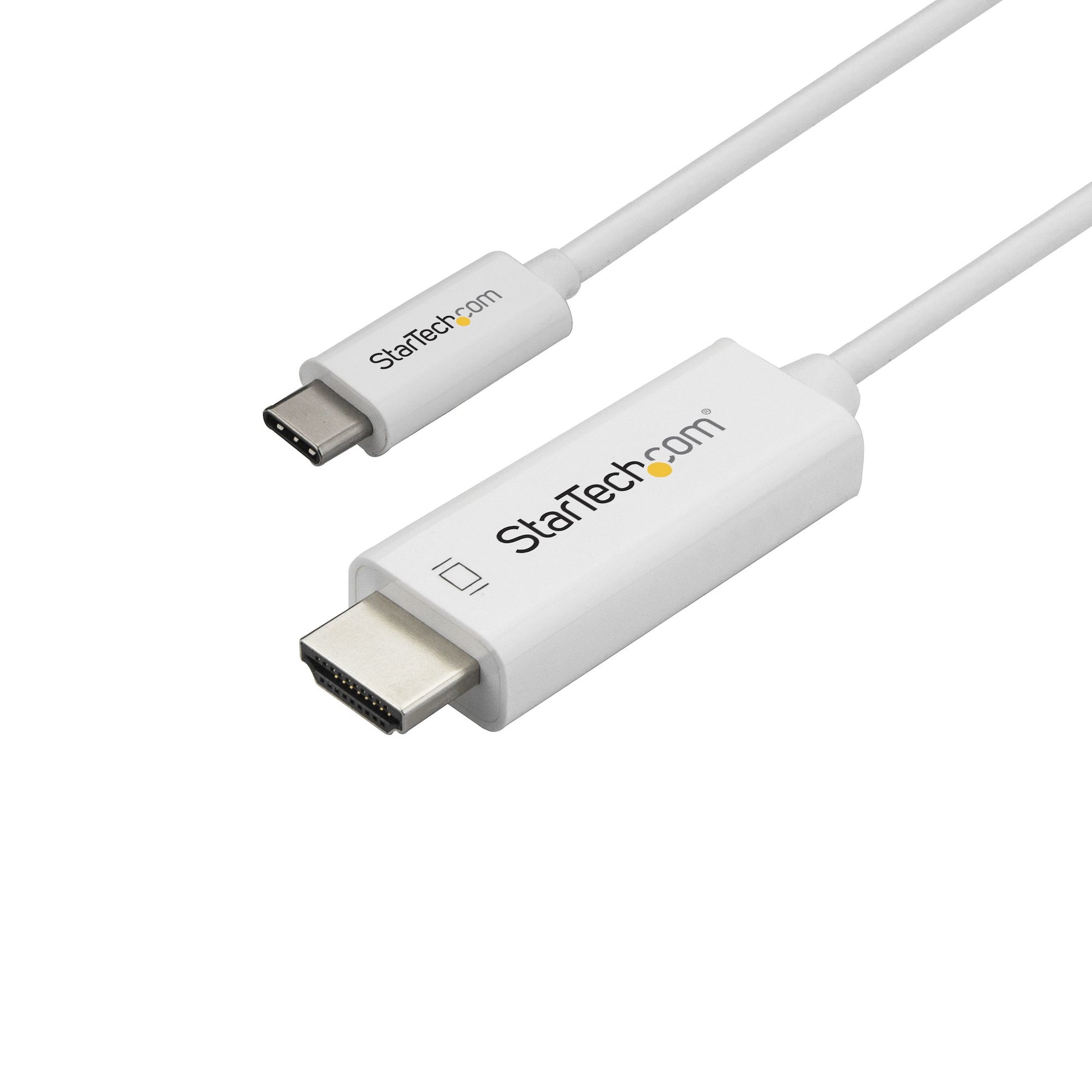 StarTech.com 3.3ft (1m) USB C to HDMI Cable - 4K 60Hz USB Type C to HDMI 2.0 Video Adapter Cable - Thunderbolt Compatible - Laptop to HDMI Monitor/Display - DP 1.2 Alt Mode HBR2 - White product image