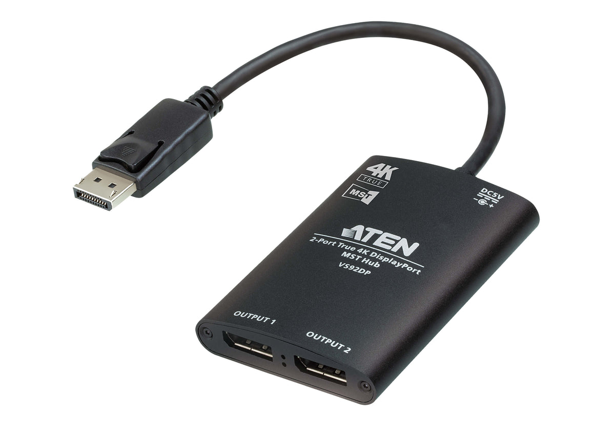 ATEN 2-Port True 4K DisplayPort MST Hub - ATEN