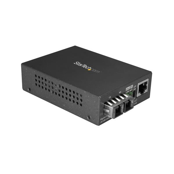 StarTech.com Multi-Mode (MM) SC Fiber Media Converter for 10/100/1000 Networks, Standalone Gigabit Ethernet to SC Fiber Converter, 850nm, 550m - TAA product image