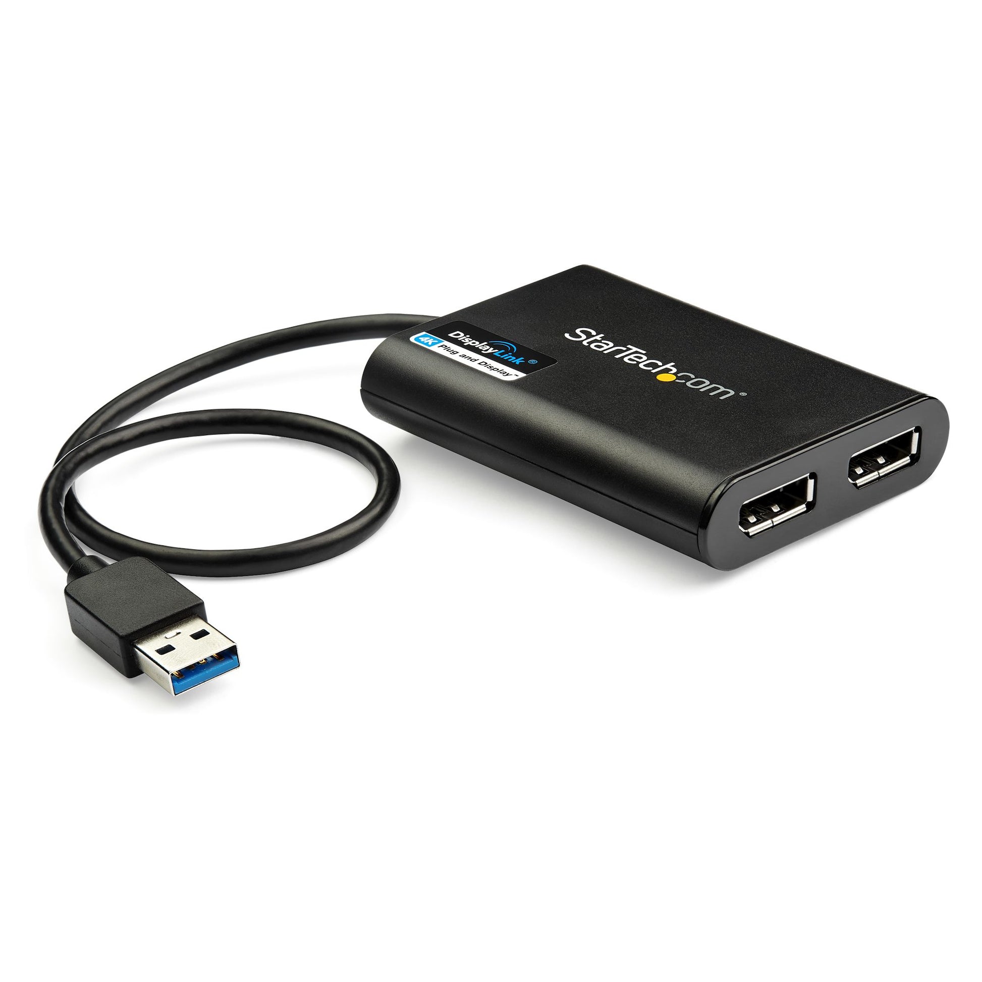 StarTech.com USB 3.0 to Dual DisplayPort Adapter, 4K 60Hz, DisplayLink Certified, USB to Dual DP Display Adapter, Dual DisplayPort Adapter for Mac & Windows product image
