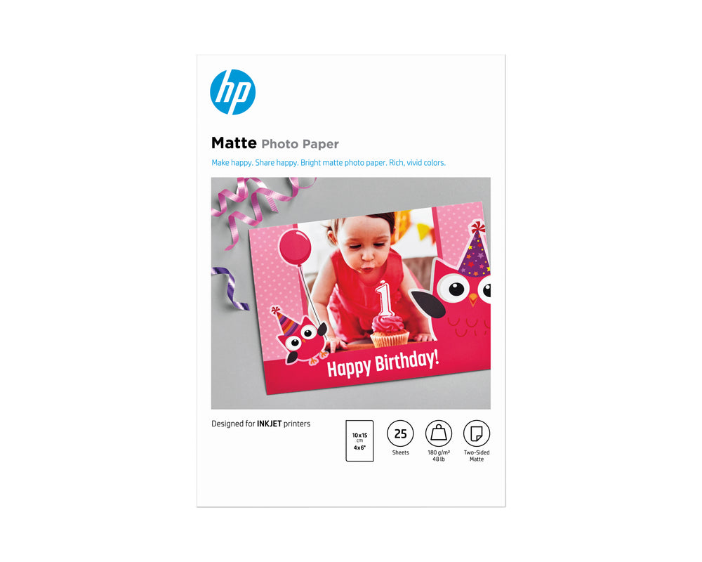 HP Matte Photo Paper 180 g/m2 10 x 15 cm (101 x 152 mm) 25 sheets