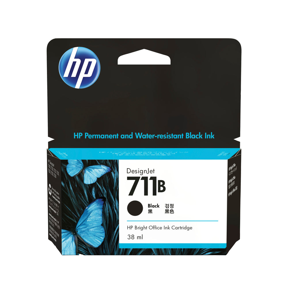 HP 711B 38-ml Black DesignJet Ink Cartridge