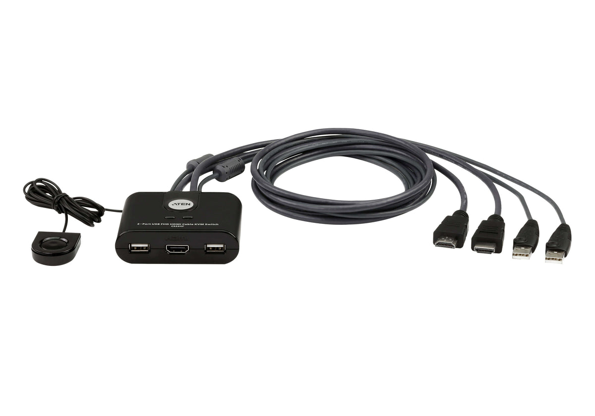 ATEN 2-Port USB FHD HDMI Cable KVM Switch - ATEN