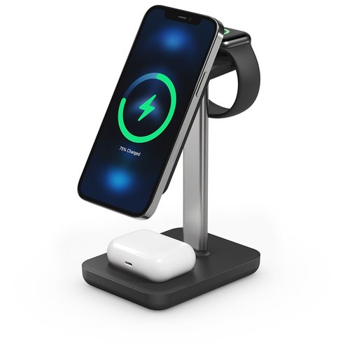 ALOGIC Journey MagSafe Compatible 3-in-1 Wireless Charging Stand Bundle (with 18W Wall Charger) - Black (JMS31SBKAU)