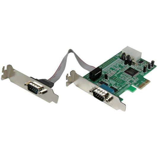 StarTech 2-Port Low Profile Native RS232 PCI Express Serial Adapter Card, 16550 UART, PCIe to Dual Serial DB9, Windows & Linux, TAA - Replaced by PEX2S953LP