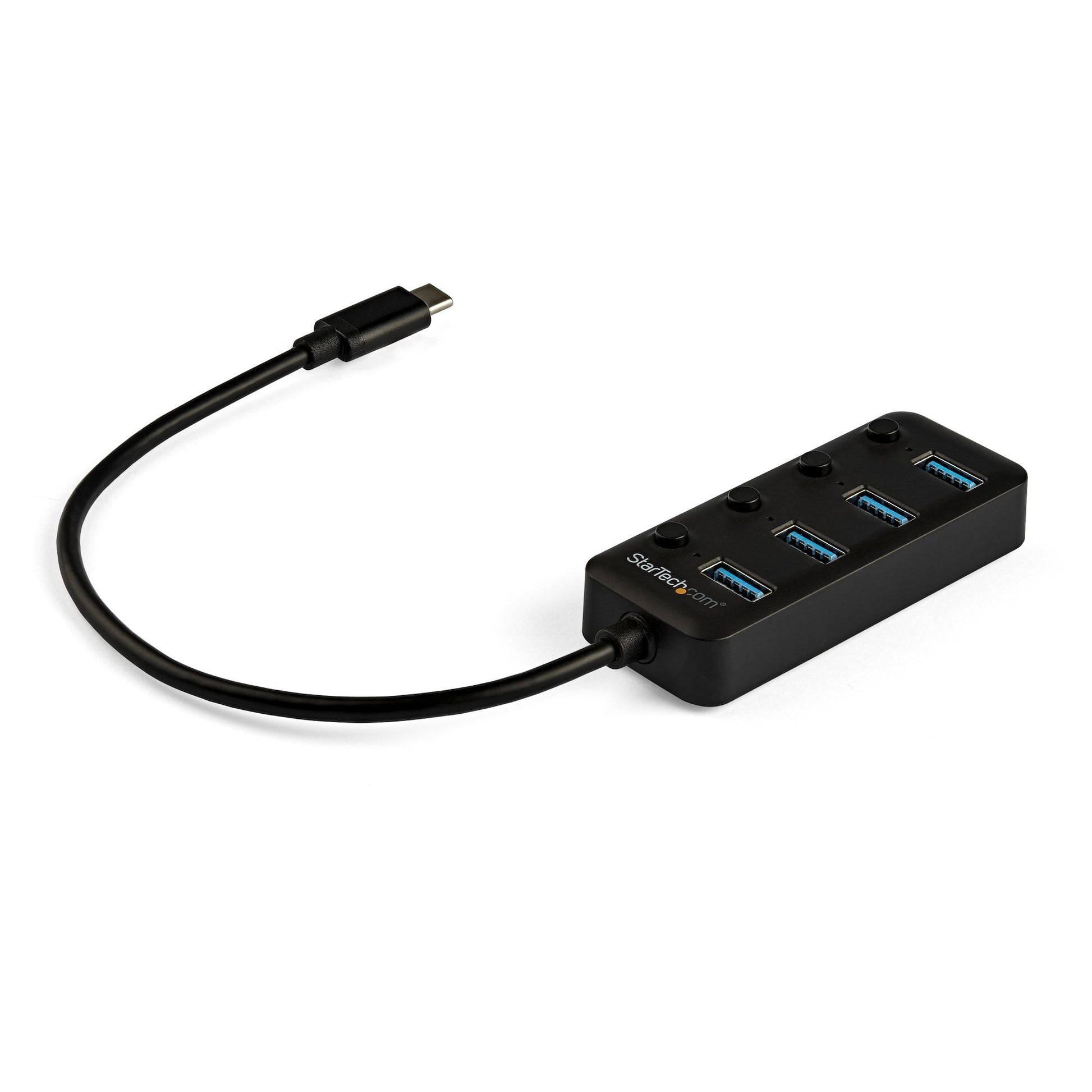 StarTech.com 4 Port Bus Powered USB C Hub with Individual On/Off Switches, USB 3.0 (5Gbps) Expansion Hub, Desktop/Laptop USB-C to USB-A Splitter product image