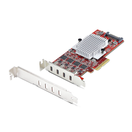 StarTech.com 4-Port USB Type-C PCIe Card, USB 3.2 10Gbps, USB-C PCI Express Expansion Card, 4x Independent USB Controllers, Windows/Linux/macOS, TAA-Compliant product image