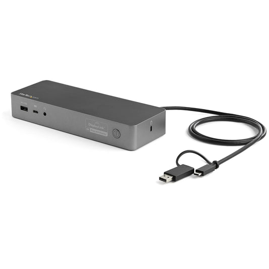 StarTech.com Universal Laptop Docking Station, Hybrid USB-C & USB-A Dock, Dual 4K DP & HDMI, 100W PD, Mac / Windows...