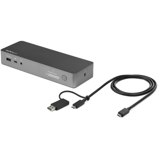 StarTech.com Universal Laptop Docking Station, Hybrid USB-C & USB-A Dock, Dual 4K DP & HDMI, 60W PD, Mac / Windows /...