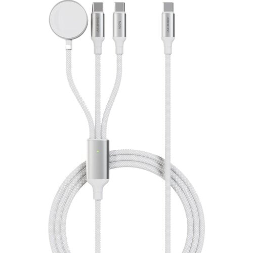 ALOGIC Trinity 3-in-1 USB-C to C USB-C and Apple Watch Charge Cable - White (ATCCWC-WH)