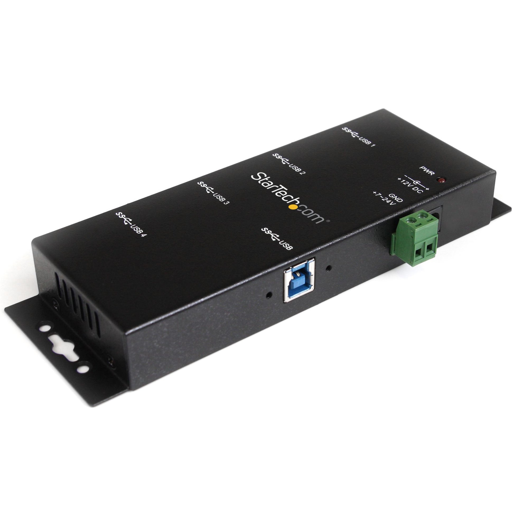 StarTech.com 4-Port USB 3.0 Hub - 5Gbps - Metal Industrial USB-A Hub - Wall or Desk Mountable USB Data Hub - TAA Compliant USB Expander Hub product image