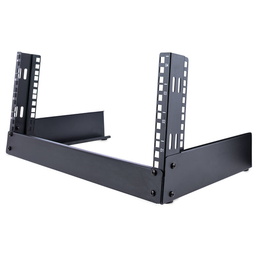 StarTech 2-Post 4U Desktop Server Rack, Small Open Frame 19in Computer Rack, Compact Network Rack for AV / Studio / Data / IT Equipment - Free Standing Two-Post Home/Office Rack